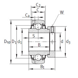 Bearing GE80-KRR-B-AH01-FA164 INA